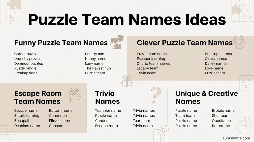 Puzzle Team Names