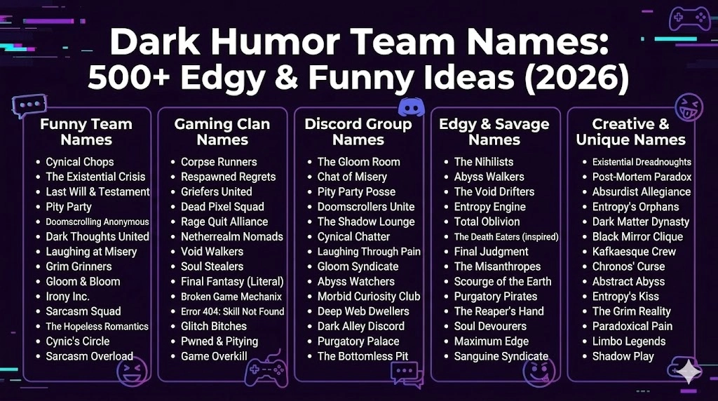 Dark Nsfw Team Names