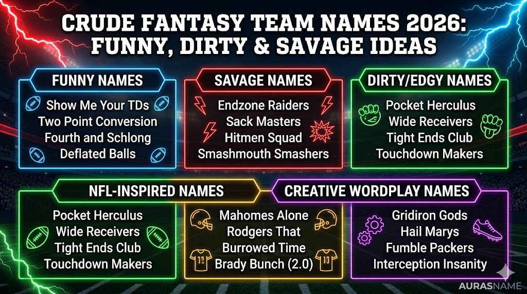 Crude Fantasy Team Names 